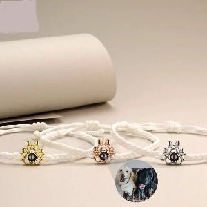 Photo Projection Paw Print Rope Bracelet - photo bracelets Personalisr Au