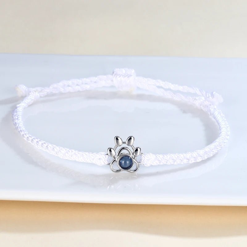 Photo Projection Paw Print Rope Bracelet - photo bracelets Personalisr Au