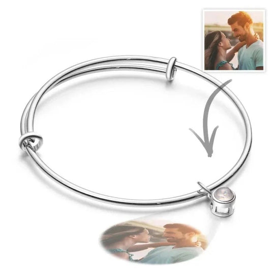 Photo Projection Stainless Steel Bangle - Photo Bracelets Personalisr Au
