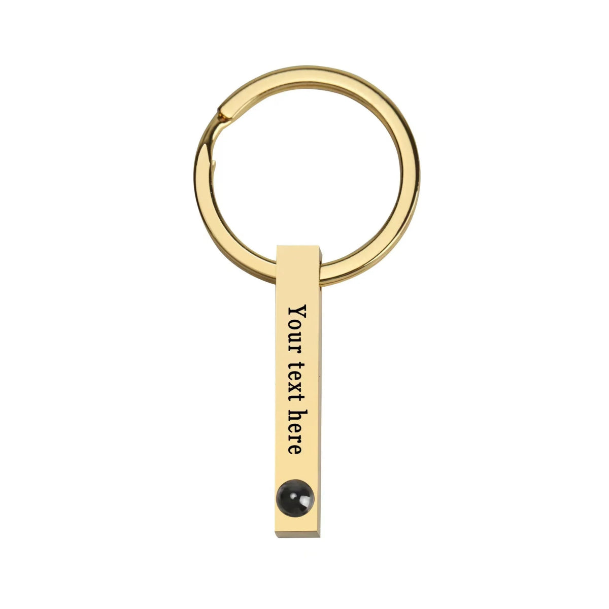 rose gold photo projection bar keychain