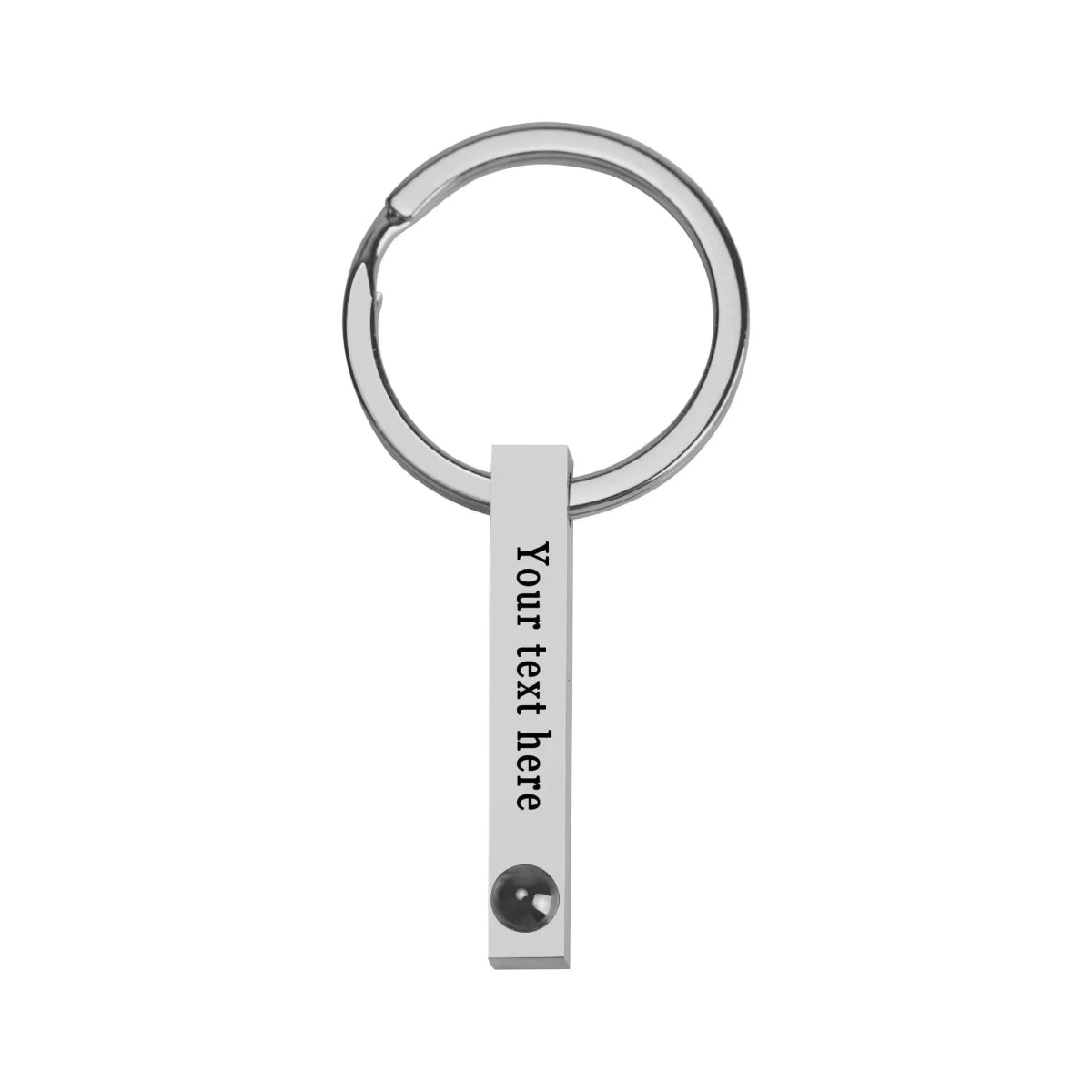 silver photo projection bar keychain stainless steel