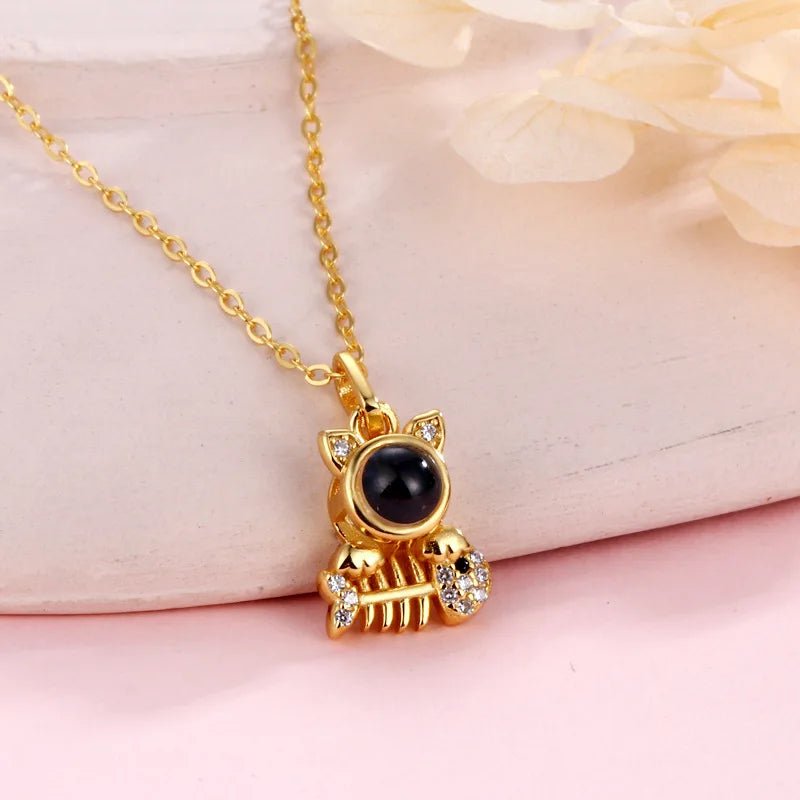 Purrfect Photo Projection Cat Photo Necklace - ,Photo Necklaces Personalisr Au
