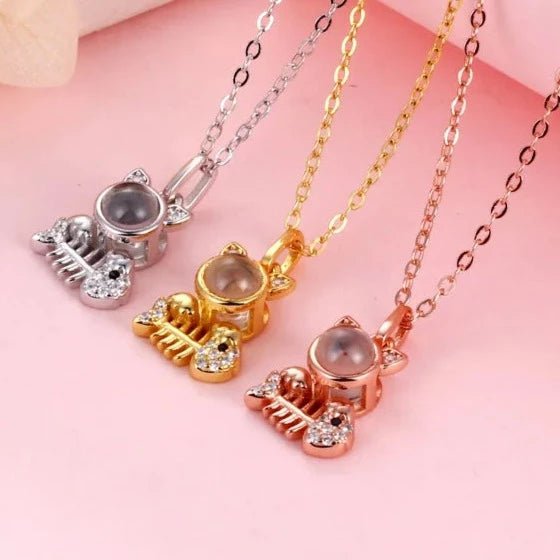 Purrfect Photo Projection Cat Photo Necklace - ,Photo Necklaces Personalisr Au
