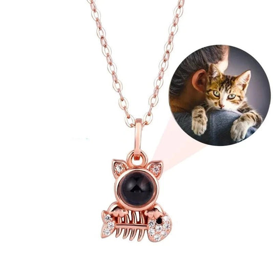 Purrfect Photo Projection Cat Photo Necklace - ,Photo Necklaces Personalisr Au