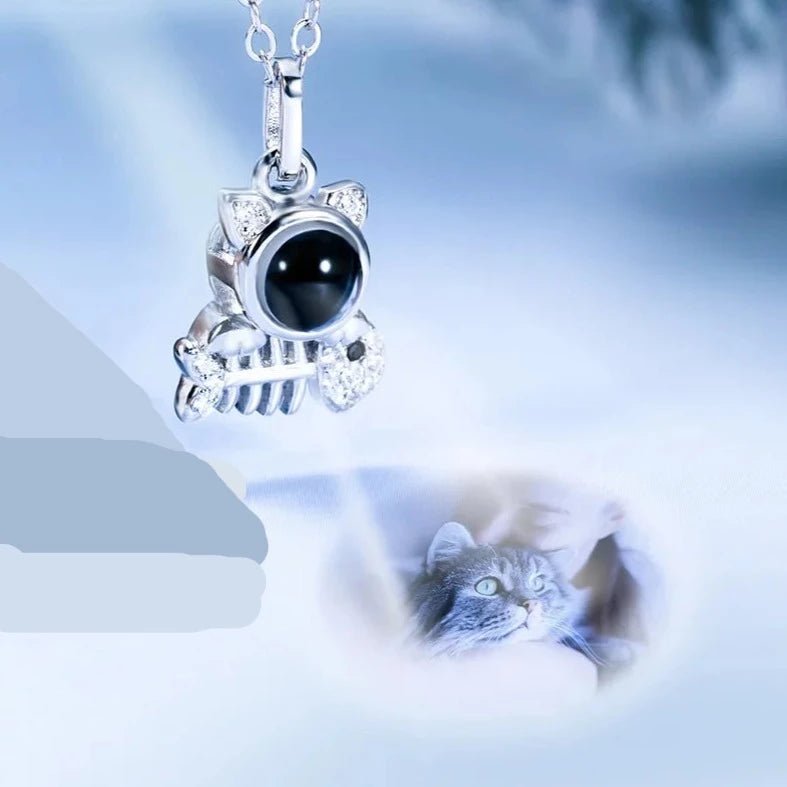 Purrfect Photo Projection Cat Photo Necklace - ,Photo Necklaces Personalisr Au