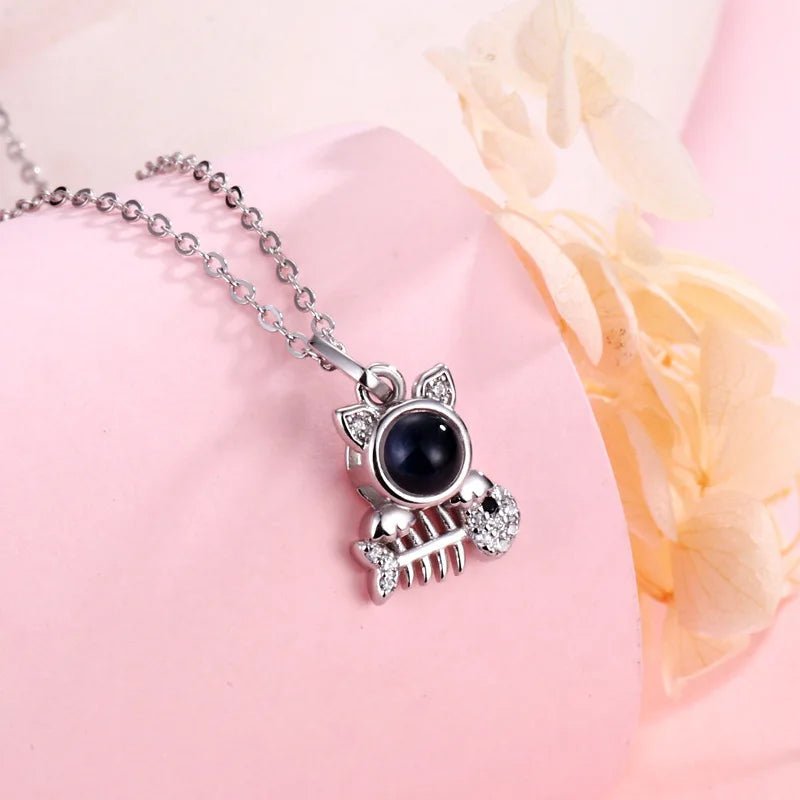Purrfect Photo Projection Cat Photo Necklace - ,Photo Necklaces Personalisr Au