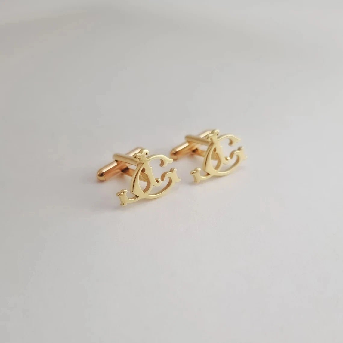 Regal Monogram Stainless Steel Cufflinks - Cufflinks Personalisr Au