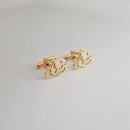 Regal Monogram Stainless Steel Cufflinks - Cufflinks Personalisr Au
