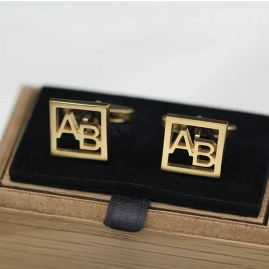 Square Monogram Initials Cufflinks - Cufflinks Personalisr Au