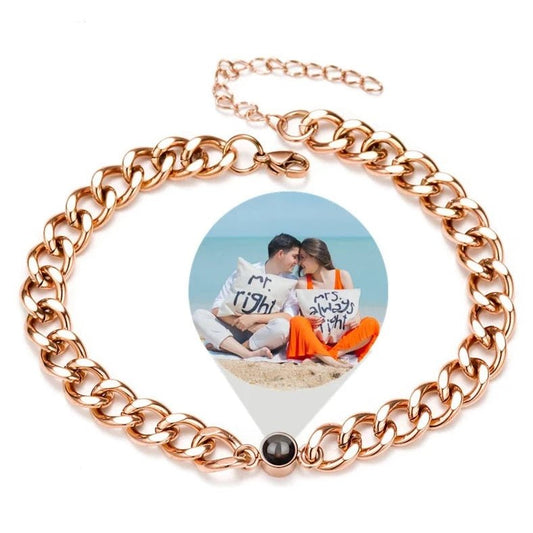 Stainless Steel Chain Photo Projection Bracelets - photo bracelets Personalisr Au