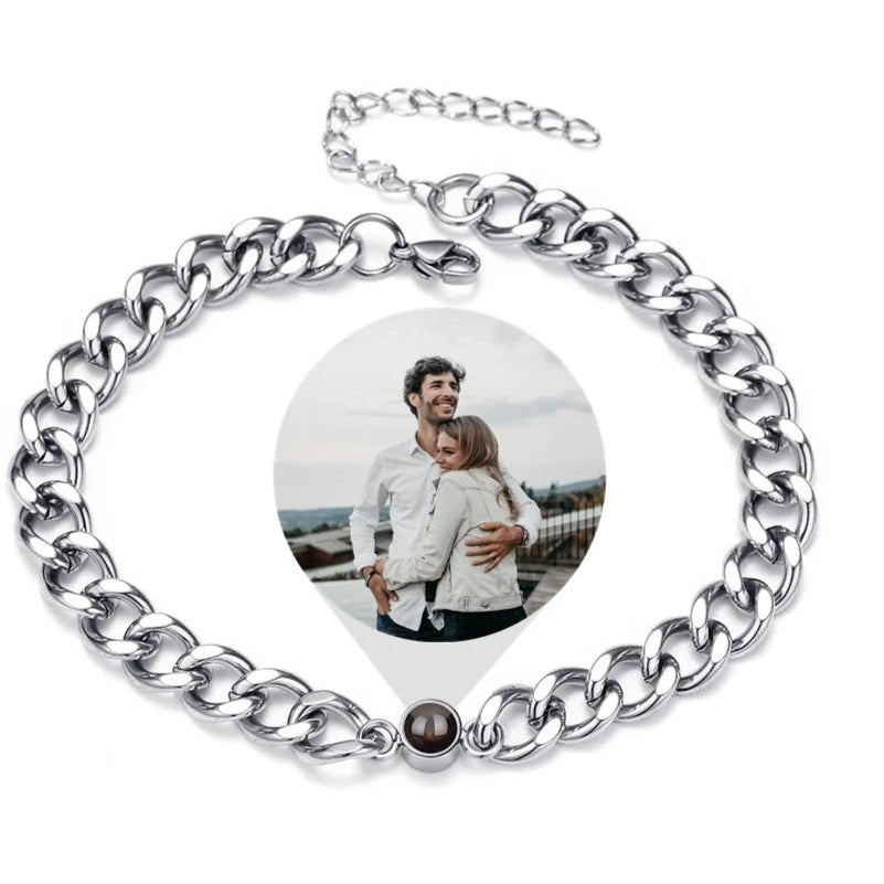 Stainless Steel Chain Photo Projection Braceletsphoto bracelets