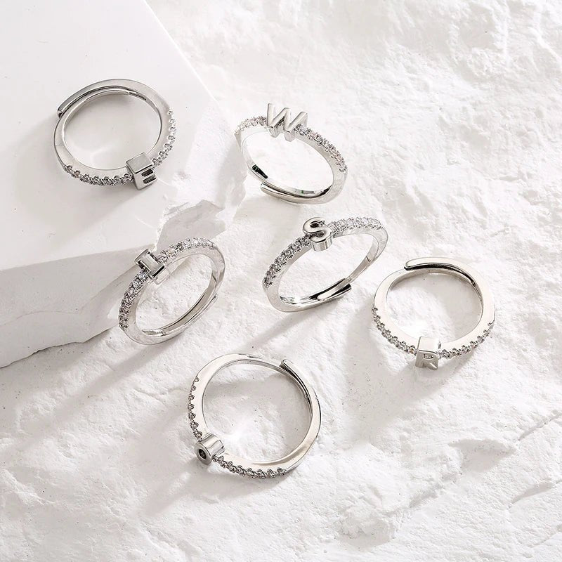 Sterling Silver Letter Ring - Ladies Jewellery Personalisr Au