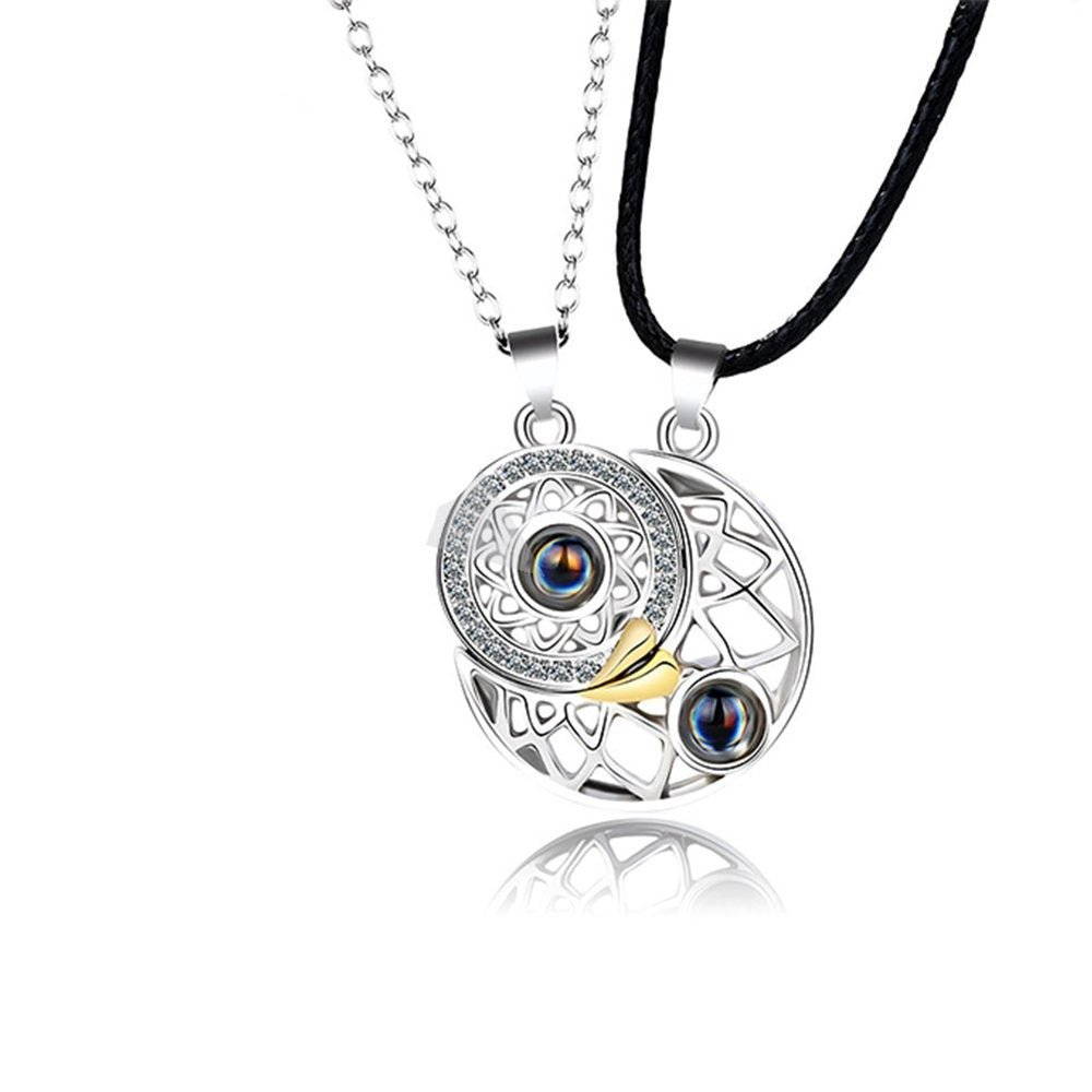 Sun & Moon Photo Projection Necklace Couples Set - Fashion Necklace Personalisr Au
