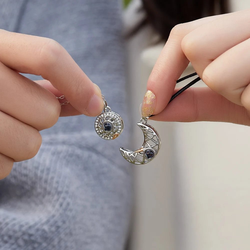 Sun & Moon Photo Projection Necklace Couples SetFashion Necklace