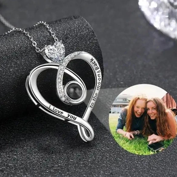 Tree of Life Heart Photo Projection Necklace - ,Photo Necklaces Personalisr Au