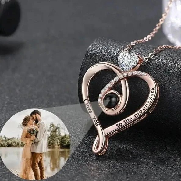 Tree of Life Heart Photo Projection Necklace - ,Photo Necklaces Personalisr Au