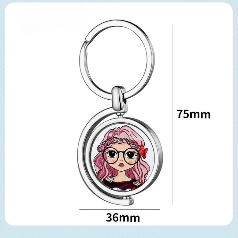 Two Photo Rotating Keyring - Key Chains Personalisr Au