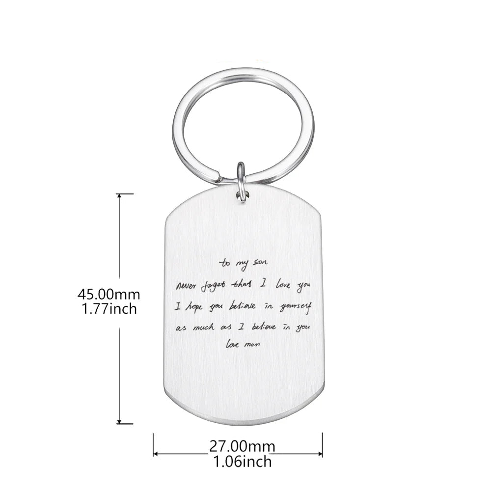 Your Handwriting Engraved Message Stainless Steel Keychain - Key Chains Personalisr Au