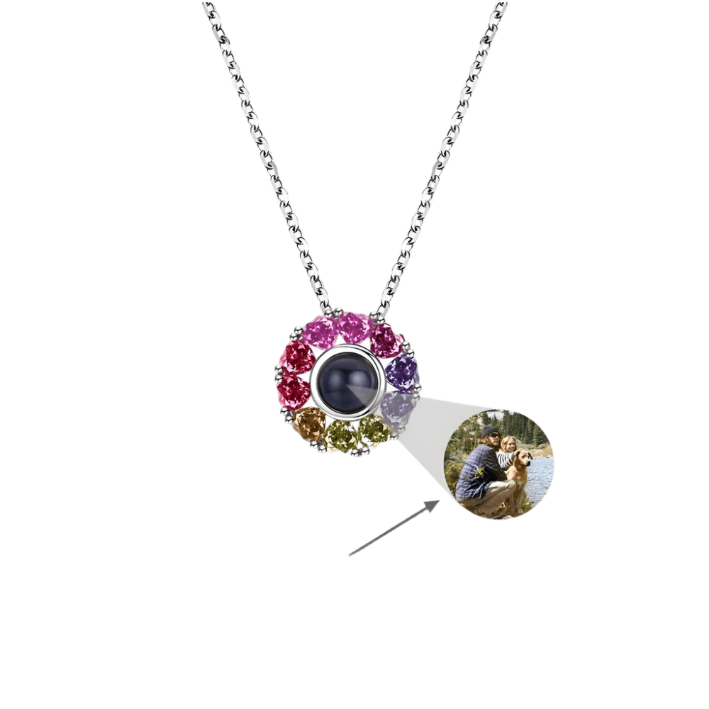 Zirconia Sunflower Photo Projection Necklaces - Photo Necklaces Personalisr Au