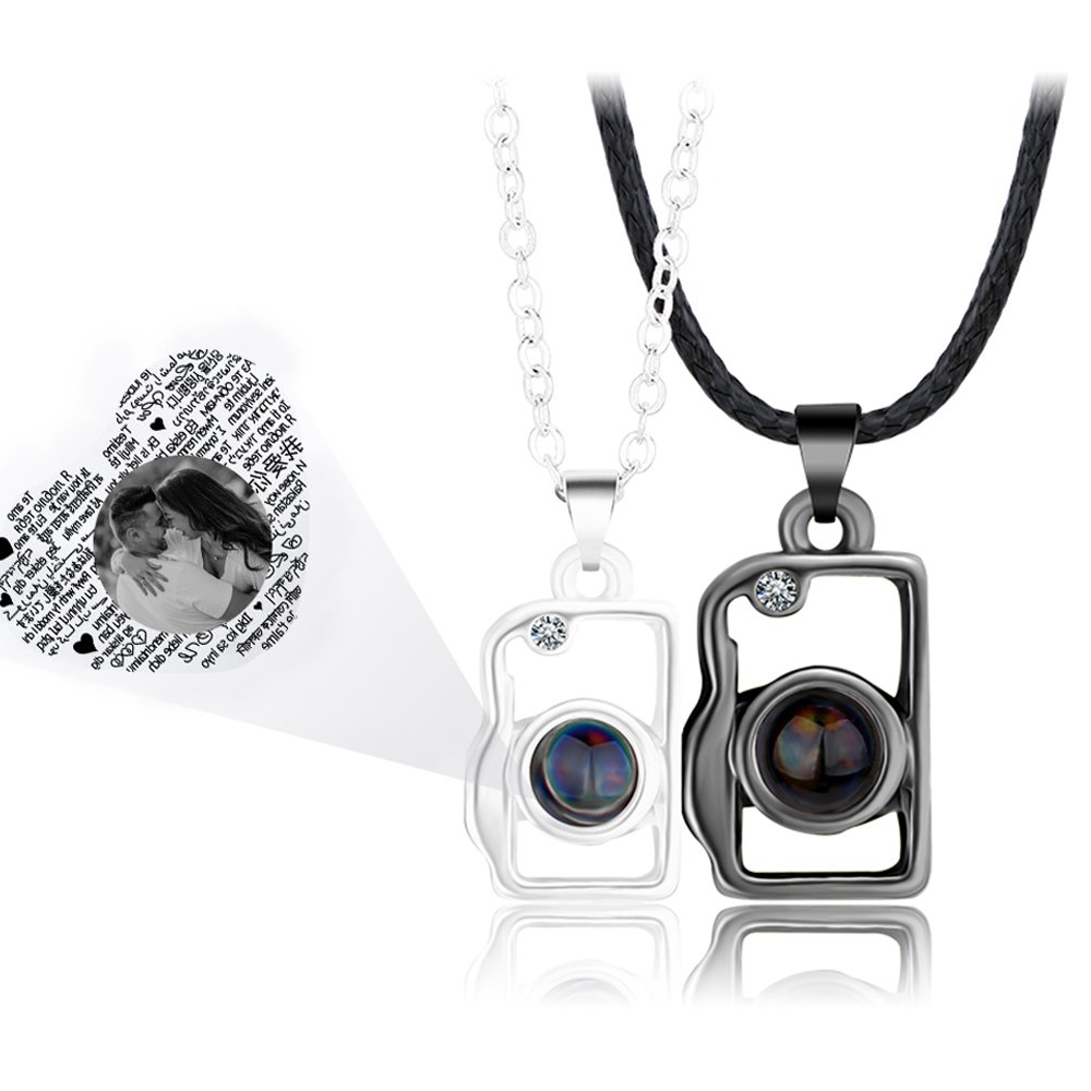 Photo Projection Couples Camera Necklace SetFashion Necklace