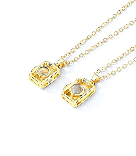 Photo Projection Couples Camera Necklace Set - Fashion Necklace Personalisr Au
