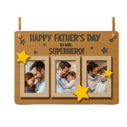 Custom Wooden Photo Frame Sign – Father's Day Edition