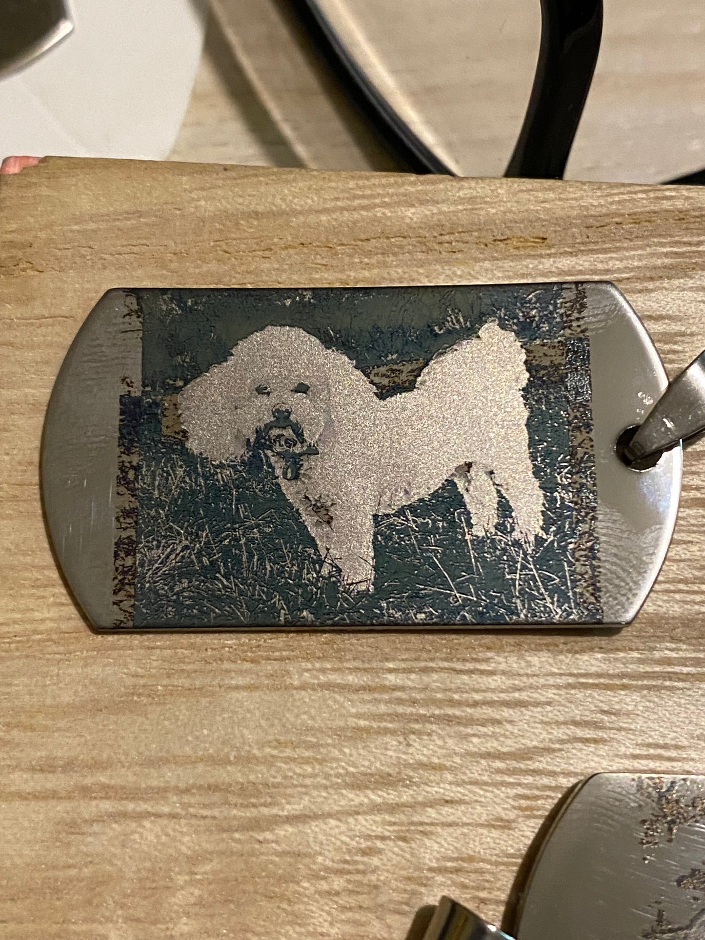 Engraved Pet Photo Keyring Pendant Australia
