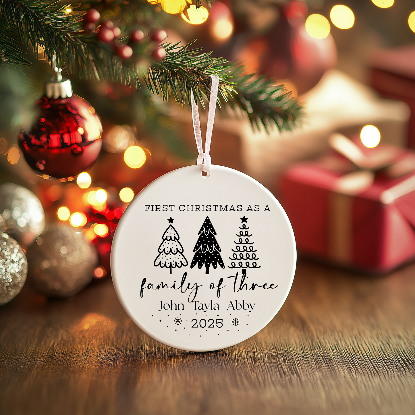 Personalised Family Tree Christmas Ornament