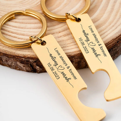 Custom Engraved Couples Keychains