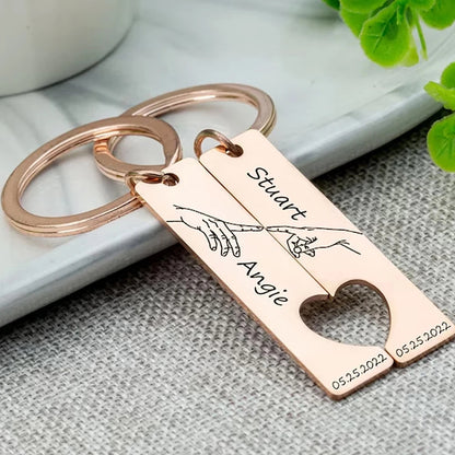 Custom Engraved Couples Keychains