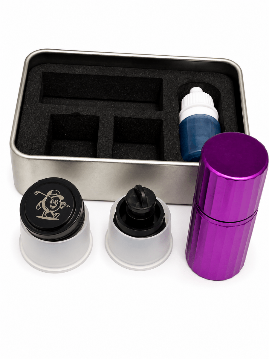 3 custom design golf ball stamp set