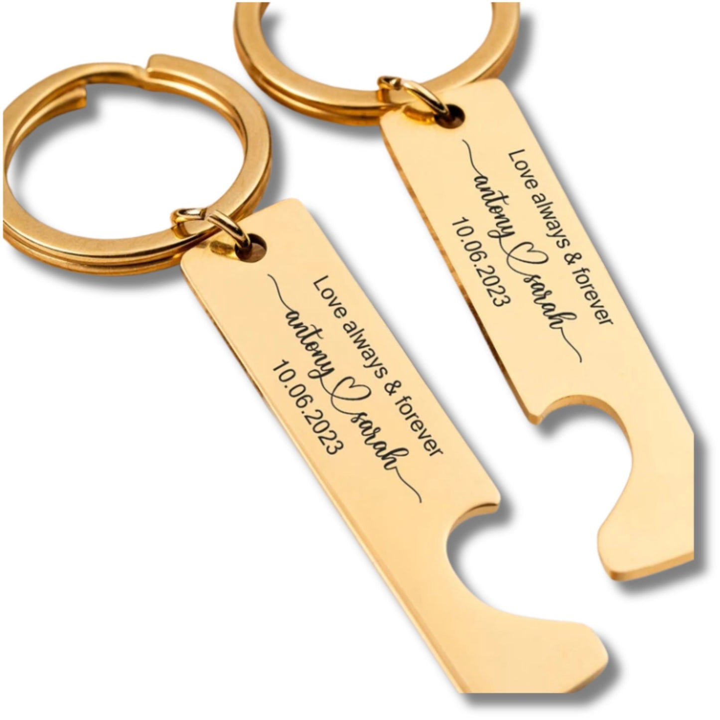 Custom Engraved Couples Keychains