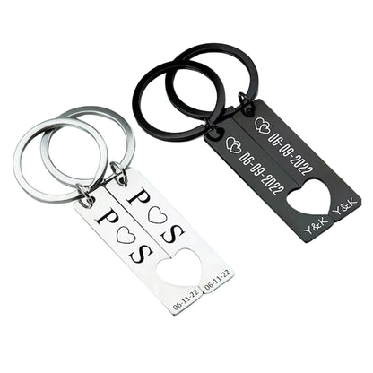 Custom Engraved Couples Keychains