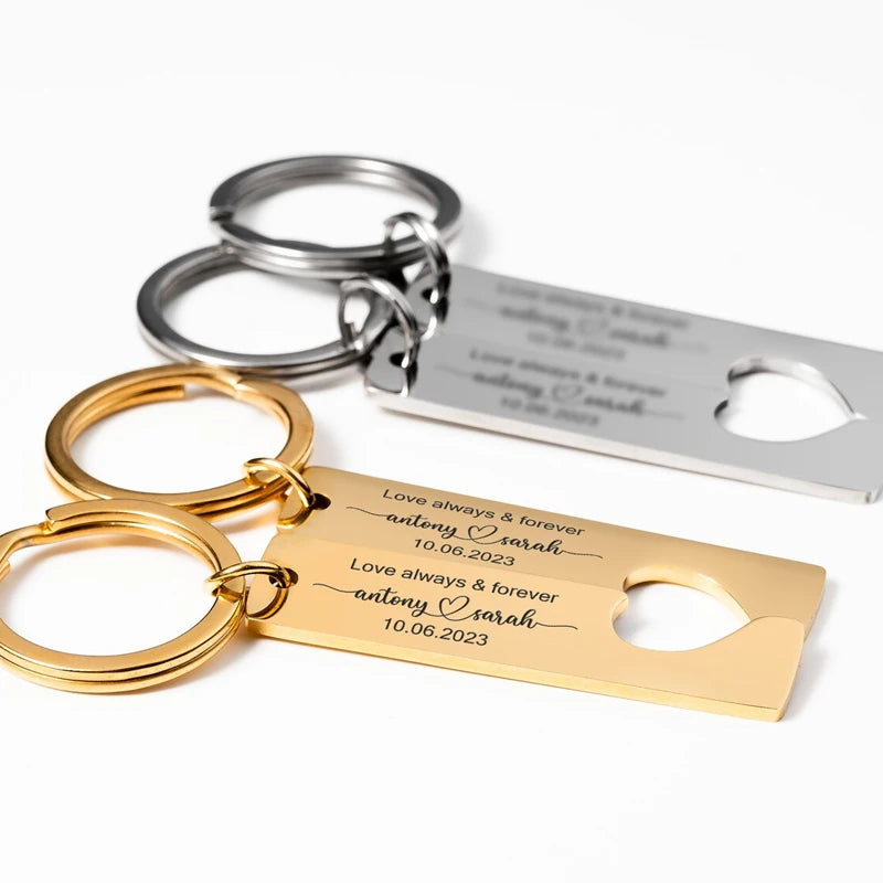 Custom Engraved Couples Keychains