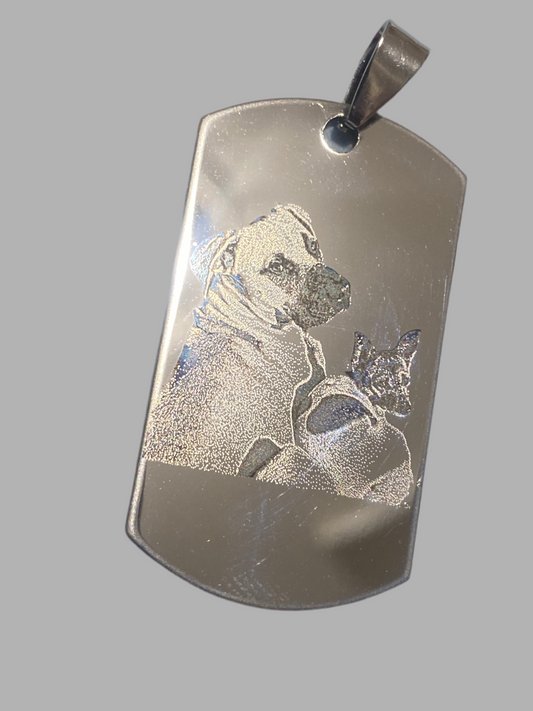 Engraved Pet Photo Keyring Pendant Australia