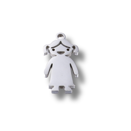 Engraved Girl Charm – Engraved Stainless Steel Charm