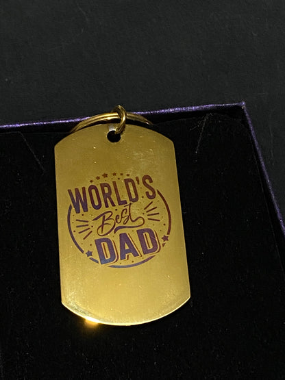 Personalised Dad Keychain Gift Set with Custom Photo Tag