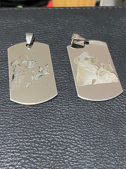 Engraved Pet Photo Keyring Pendant Australia