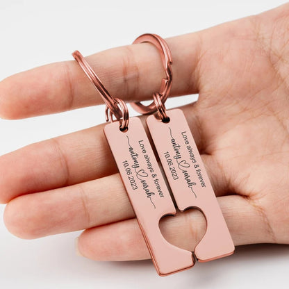 Custom Engraved Couples Keychains