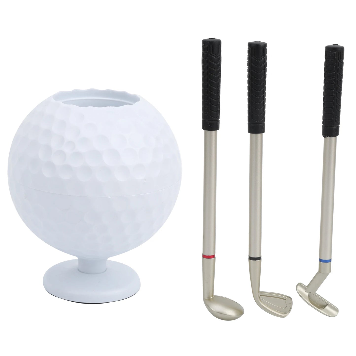 Engraved Desk Top Golf Ball and Club Pen Holder