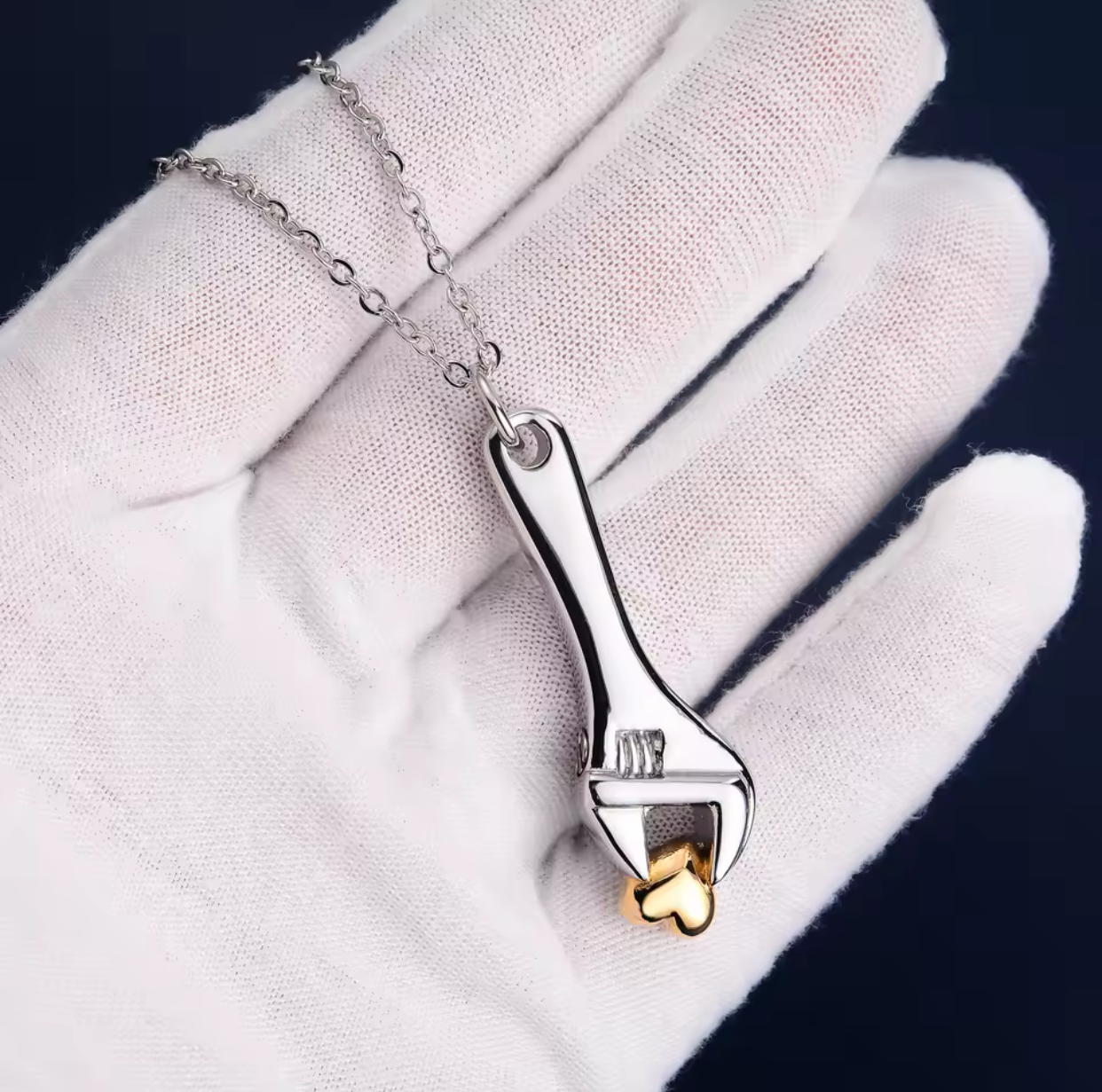 Spanner Wrench Urn Pendant – Engraved Cremation Jewellery