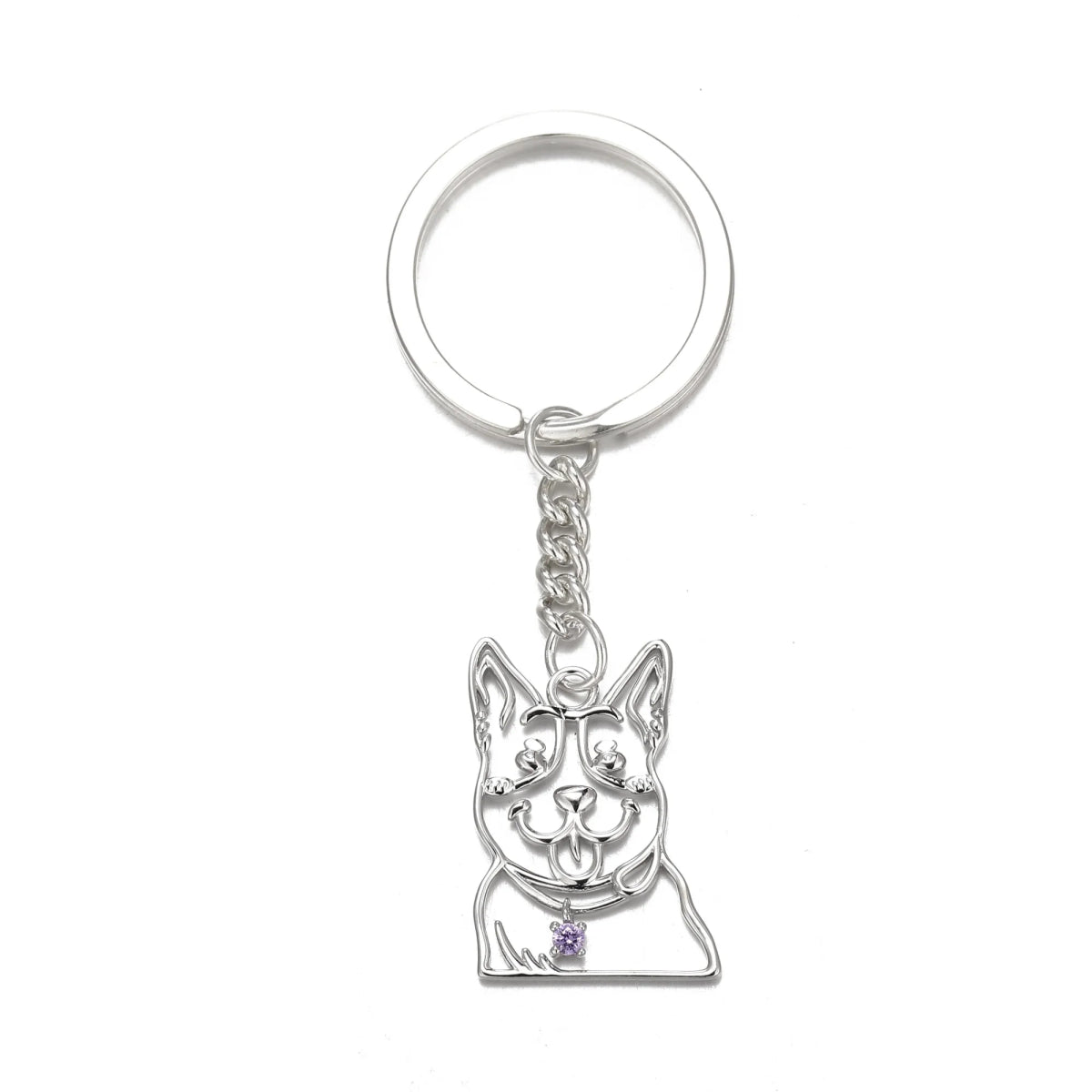 925 silver pet line portrait keyring