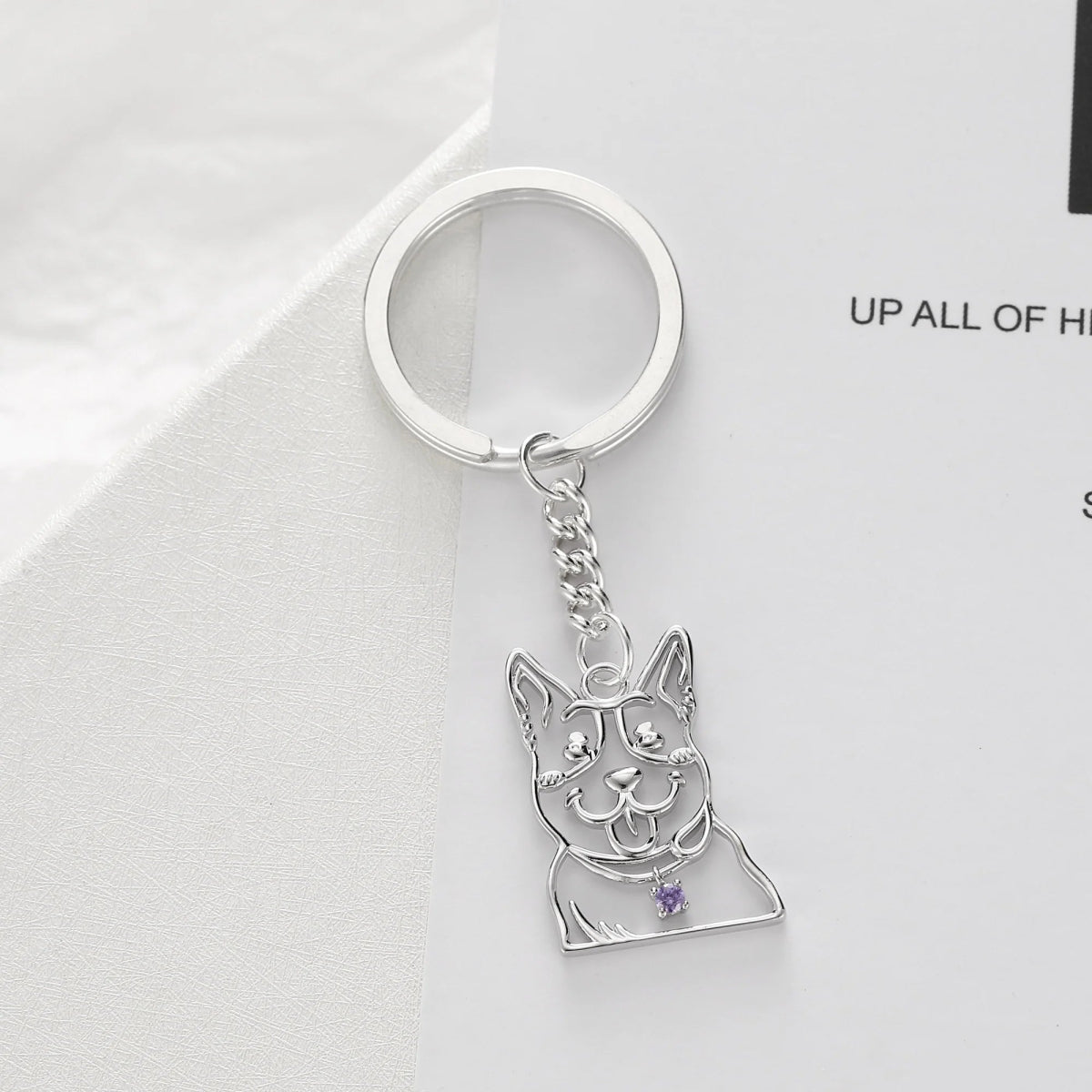 sterling silver custom pet photo keyring