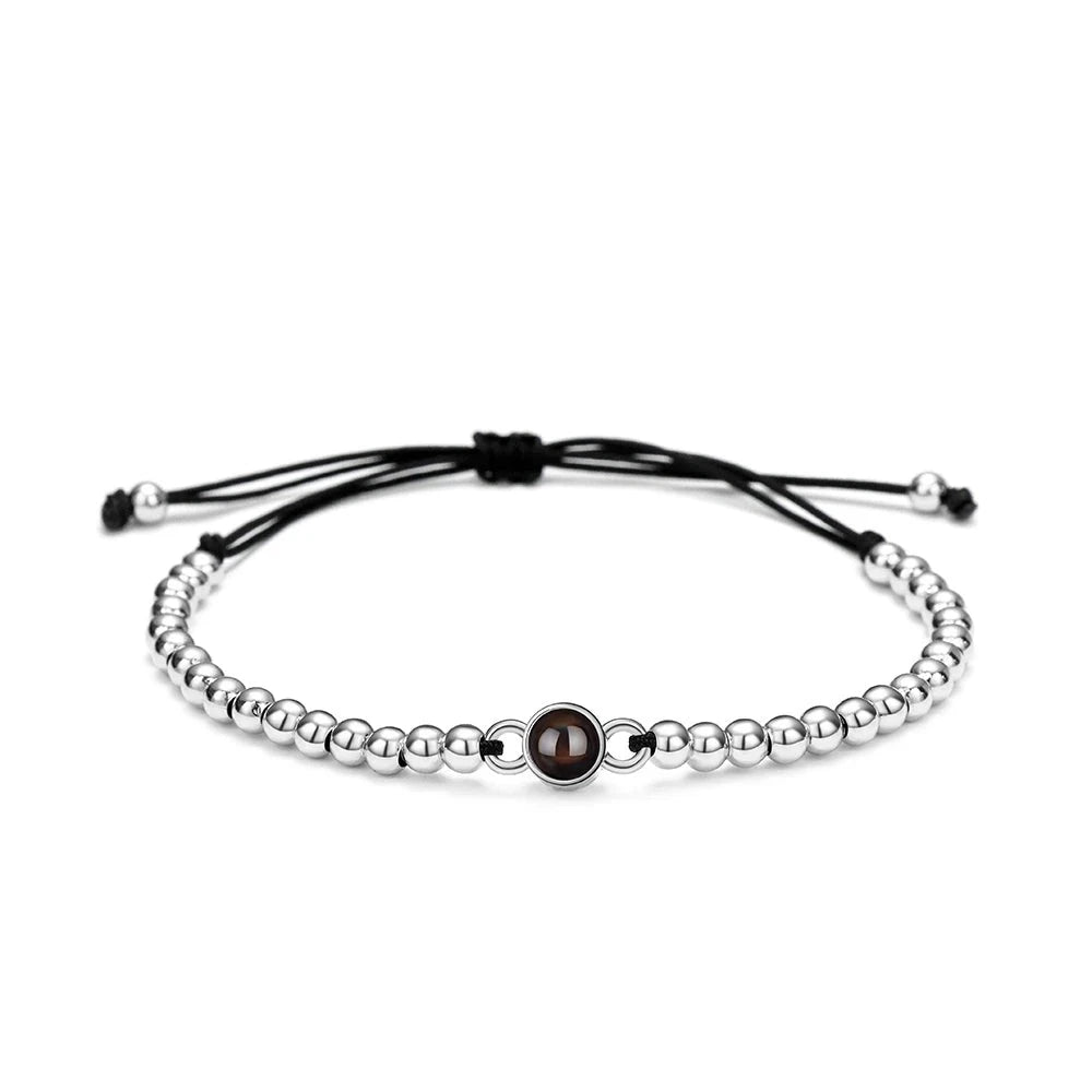 Silver Projection Photo Beaded Braceletsbracelet