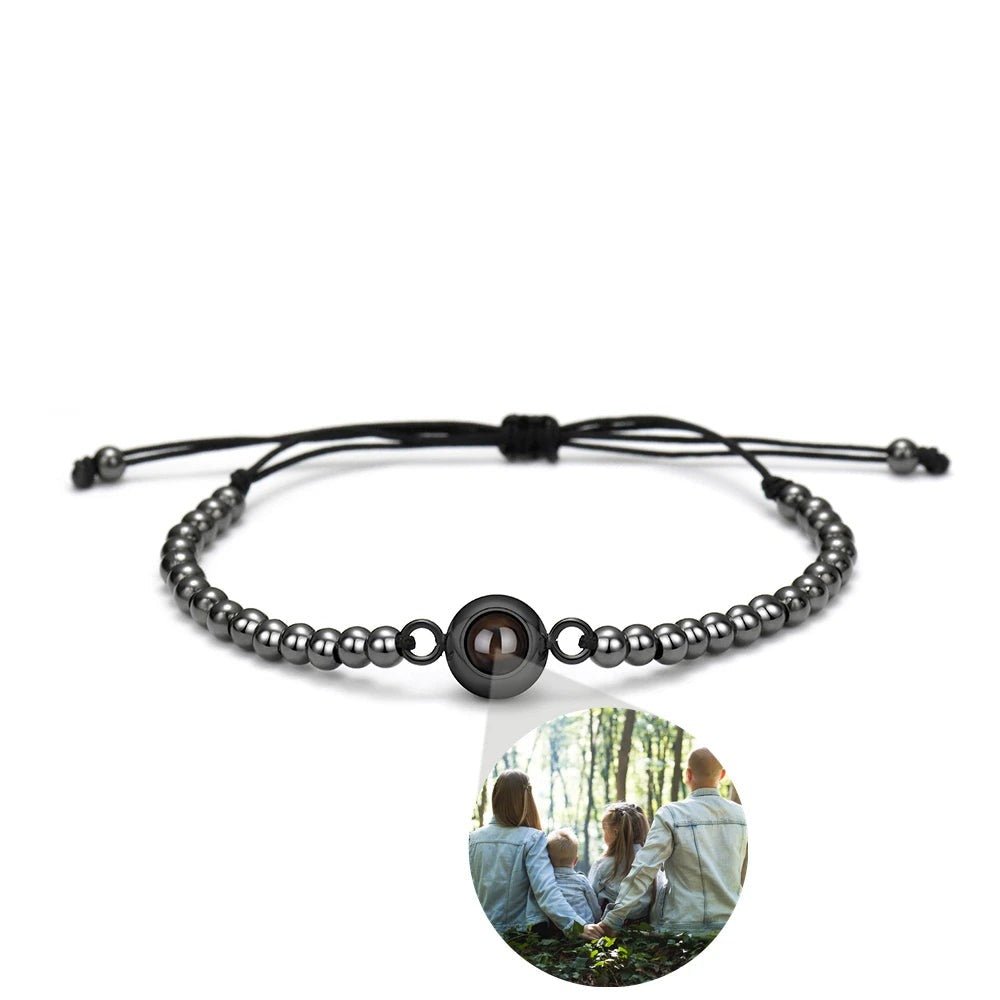 Silver Projection Photo Beaded Braceletsbracelet