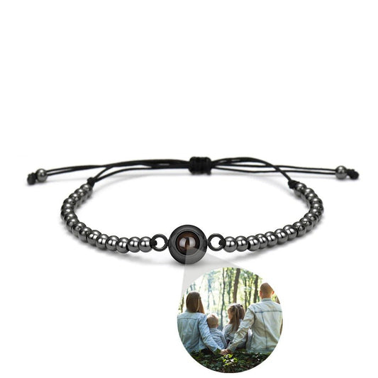 925 Silver Projection Pendant Beaded Bracelet - bracelet - Personalisr Au