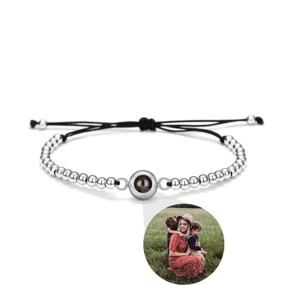 Silver Projection Photo Beaded Braceletsbracelet