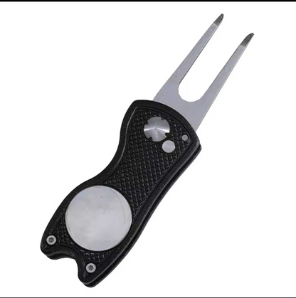 Flick Golf Divot Tool with Engraved Ball Marker
