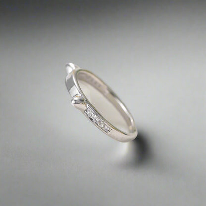 silver cat ears ring
