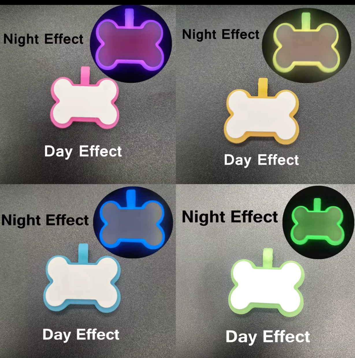 Glow Pet ID Name Tags